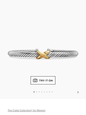 David Yurman Two-Tone X Cuff Bracelet - Silver & Gold